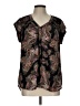 Daniel Rainn 100% Polyester Paisley Black Short Sleeve Blouse Size L - photo 1