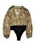 LBD by Design 100% Polyester Animal Print Gold Long Sleeve Blouse Size L - photo 2