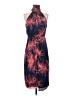 Halston Heritage 100% Polyester Tropical Blue Cocktail Dress Size 0 - photo 1