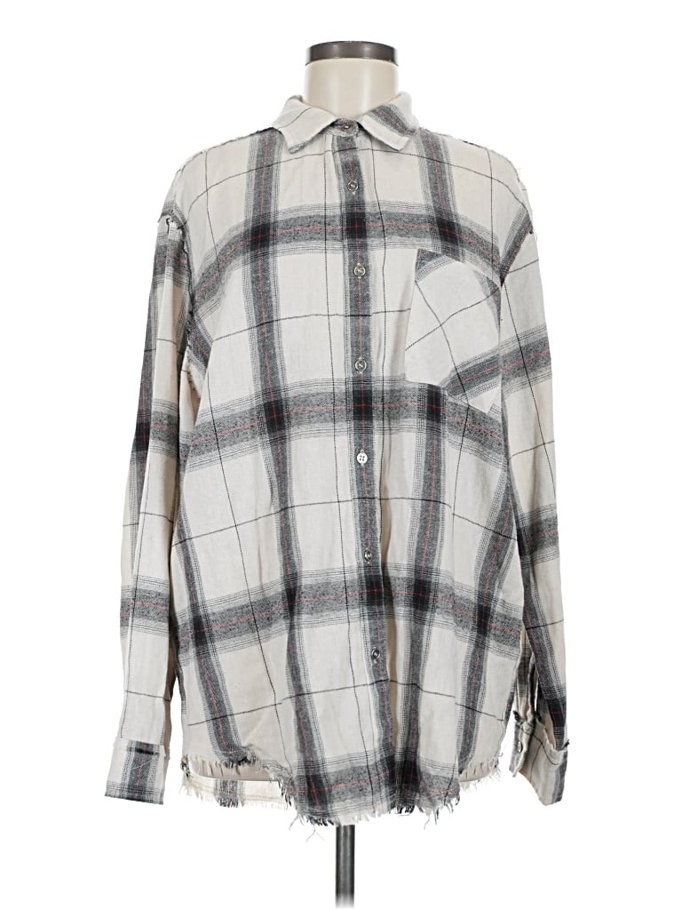 Pre-owned La Miel Long Sleeve Button Down Shirt In Silver