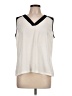DKNY 100% Polyester Ivory Sleeveless Blouse Size L - photo 1