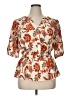 Oddi Floral Ivory Short Sleeve Blouse Size 1X - photo 1