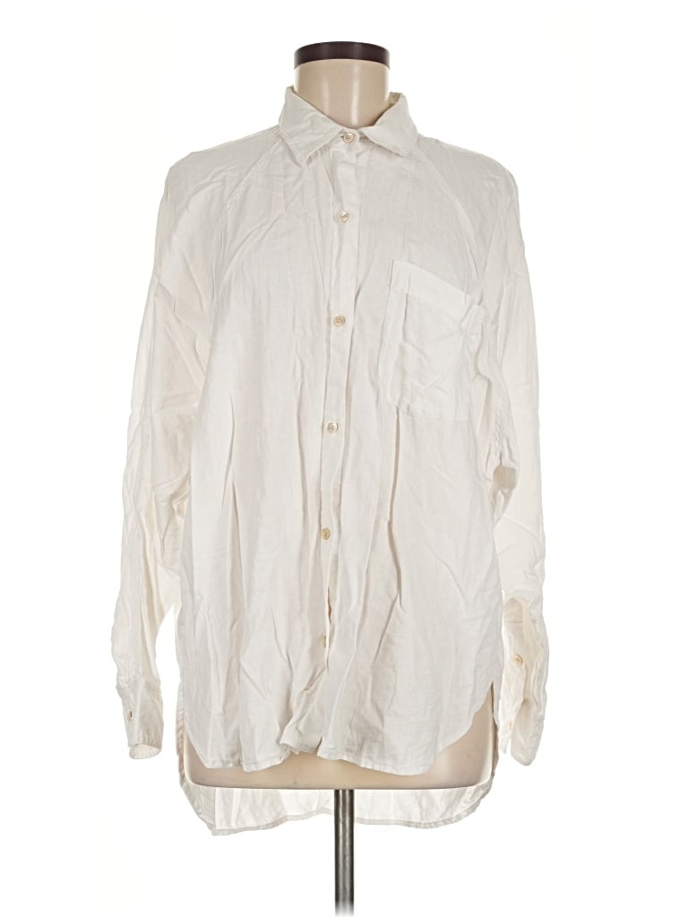 Pre-owned Wilfred Free Long Sleeve Button Down Shirt In Ivory