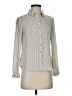 Ann Taylor LOFT 100% Polyester Polka Dots Gray Long Sleeve Blouse Size XS (petite) - photo 1