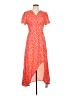 Retro 100% Polyester Hearts Red Casual Dress Size L - photo 1