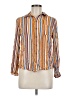 Miss Selfridge Stripes Yellow Long Sleeve Button-Down Shirt Size 6 - photo 1