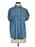 Thread & Supply 100% Lyocell Blue Short Sleeve Button-Down Shirt Size S - photo 1