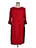 Connected Apparel Color Block Red Casual Dress Size 16 - photo 1