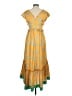 Three Floor Tropical Yellow Casual Dress Size 6 - photo 2