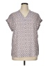 Pleione 100% Polyester White Short Sleeve Blouse Size XL - photo 1