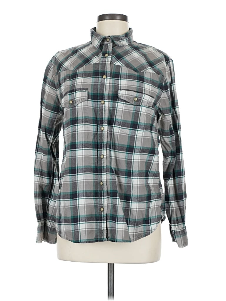Pre-owned Jachs Girlfriend Long Sleeve Button Down Shirt In Teal