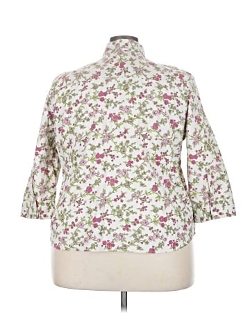 Karen Scott Sport 3/4 Sleeve Button-Down Shirt (view 2)