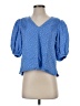 Emily McCarthy 100% Cotton Blue Short Sleeve Blouse Size XS - photo 1