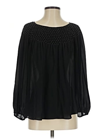 Parker Long Sleeve Silk Top (view 1)