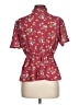 Monteau Floral Burgundy Short Sleeve Blouse Size L - photo 2