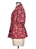 Monteau Floral Burgundy Short Sleeve Blouse Size L - photo 5