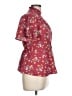 Monteau Floral Burgundy Short Sleeve Blouse Size L - photo 4