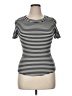 Carly Jean Stripes Black Short Sleeve Turtleneck Size XL - photo 1