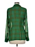 MICHAEL Michael Kors 100% Polyester Argyle Green Long Sleeve Blouse Size 8 (petite) - photo 2