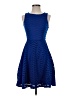 Apt. 9 Chevron-herringbone Solid Blue Cocktail Dress Size 4 - photo 1