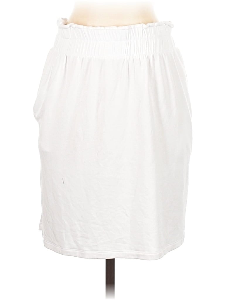 Bleusalt Casual Skirt: White Solid Pattern Bottoms - Size 4
