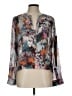 BCBGMAXAZRIA 100% Silk Gray Long Sleeve Silk Top Size L - photo 1