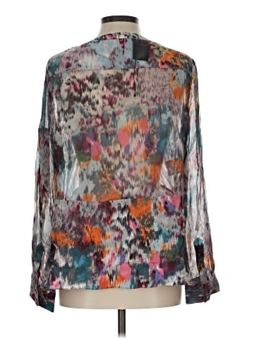 BCBGMAXAZRIA Long Sleeve Silk Top (view 2)