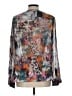 BCBGMAXAZRIA 100% Silk Gray Long Sleeve Silk Top Size L - photo 2