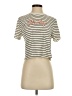 Hurley 100% Cotton Stripes Ivory Short Sleeve Turtleneck Size S - photo 1