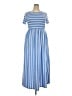 Nemidor 100% Polyester Stripes Blue Casual Dress Size 2X - photo 1