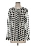 Banana Republic 100% Polyester Polka Dots Silver Long Sleeve Blouse Size S - photo 1