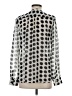 Banana Republic 100% Polyester Polka Dots Silver Long Sleeve Blouse Size S - photo 2