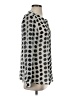 Banana Republic 100% Polyester Polka Dots Silver Long Sleeve Blouse Size S - photo 4