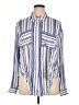 Chico's 100% Rayon Stripes Blue Long Sleeve Button-Down Shirt Size XL (3) - photo 1