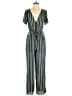 Charlotte Russe 100% Polyester Stripes Green Jumpsuit Size M - photo 1