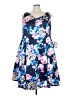 Alex Evenings Floral Blue Cocktail Dress Size 22 - photo 1