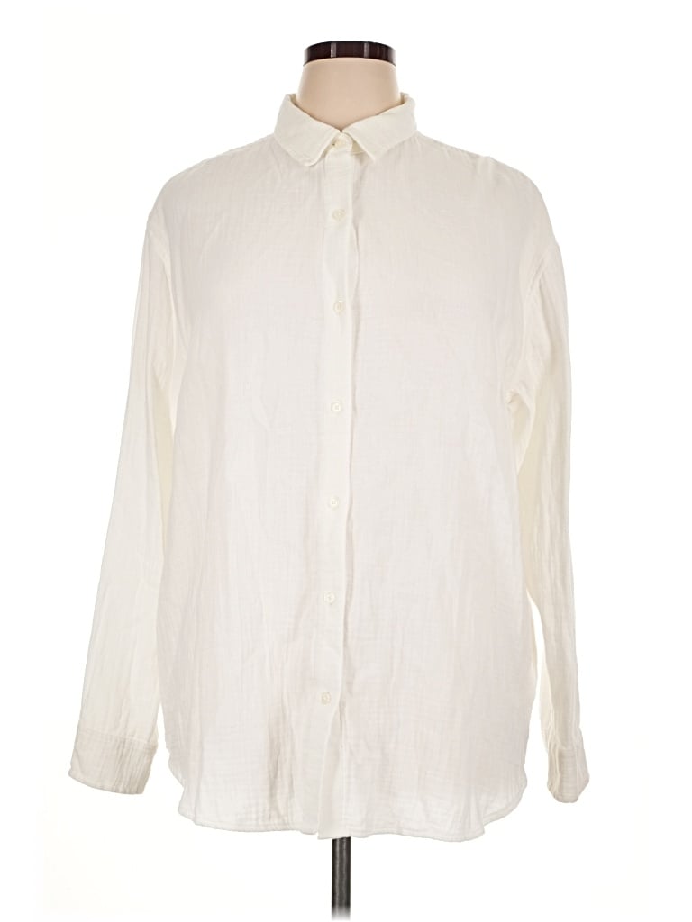 Pre-owned Wilfred Free Long Sleeve Button Down Shirt In Ivory