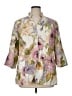 Coldwater Creek 100% Cotton Floral Ivory Blazer Size 1X (estimated) - photo 1