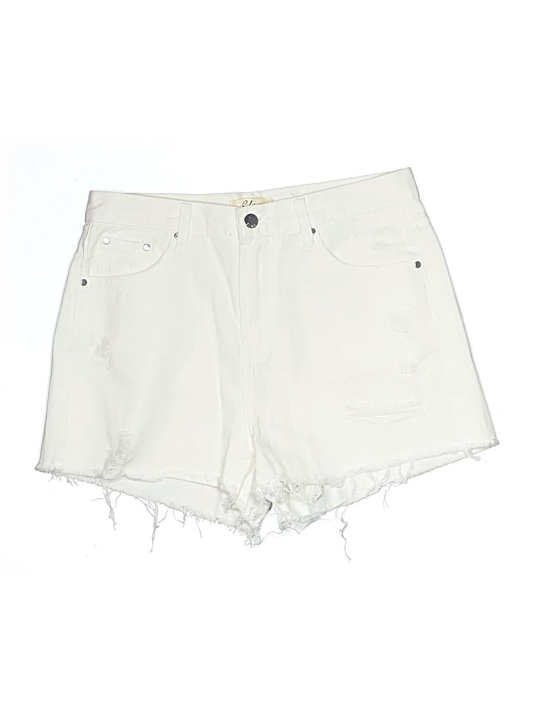 Pre-owned Elan Denim Shorts In Ivory