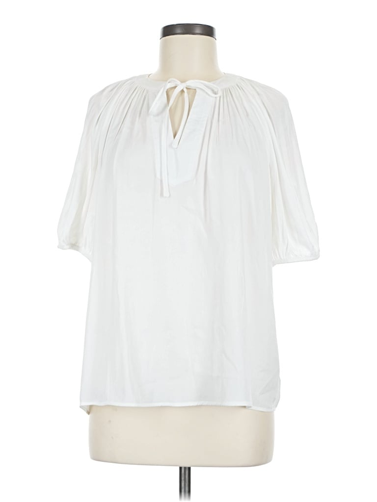 Pre-owned Rachel Zoe Tjx Short Sleeve Blouse In White