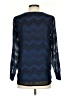 The Limited 100% Polyester Chevron-herringbone Blue Long Sleeve Blouse Size XS - photo 2