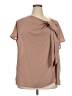 ELOQUII 100% Polyester Tan Brown Short Sleeve Blouse Size 24 waist - photo 1