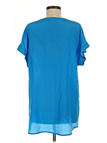 Lavender Brown Short Sleeve Silk Top (view 2)