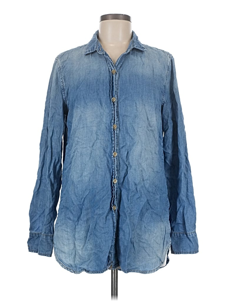 Pre-owned Cloth & Stone Long Sleeve Button Down Shirt In Blue
