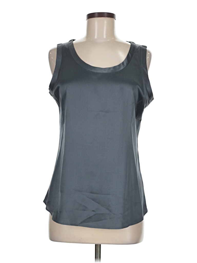 Pre-owned Lafayette 148 Sleeveless Blouse In Gray
