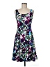 Connected Apparel Print Purple Cocktail Dress Size 6 - photo 1