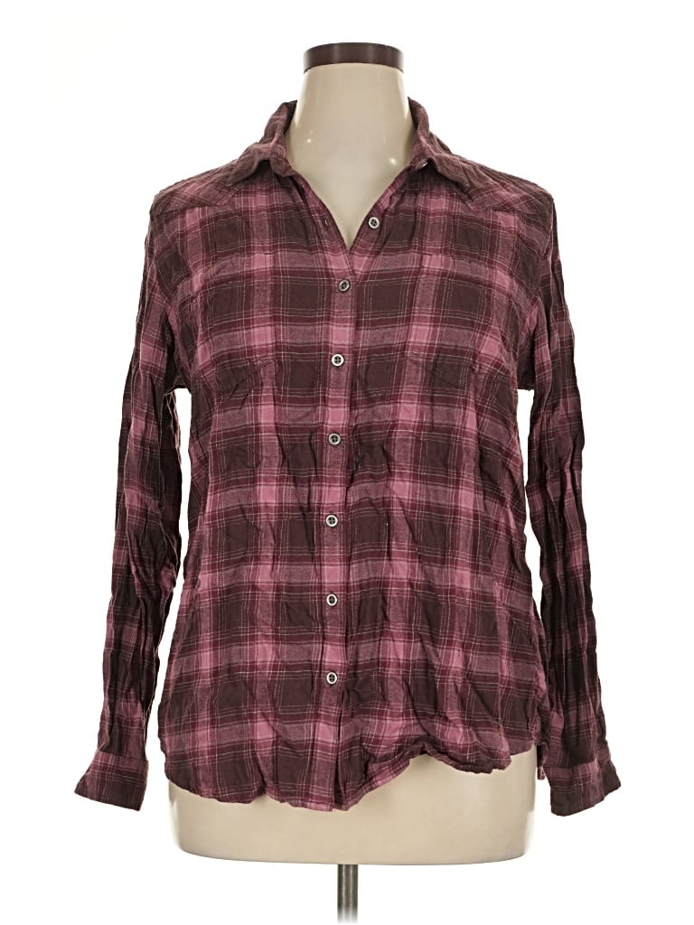 Pre-owned Ariat Long Sleeve Button Down Shirt In Burgundy