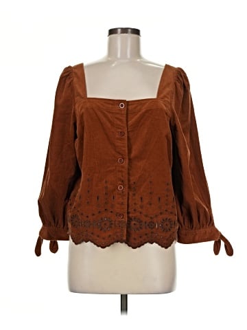 Madewell Embroidered Eyelet Corduroy Tie-Sleeve Top (view 1)