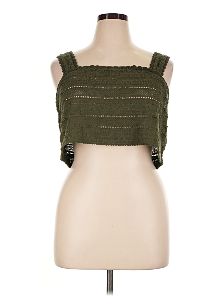 Pre-owned Aerie Sleeveless Top Green Strapless Neckline Tops