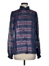 Marc Jacobs Blue Long Sleeve Silk Top Size 6 - photo 1